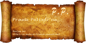 Prauda Polixéna névjegykártya